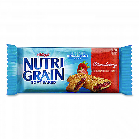 Nutri-Grain Soft Baked Breakfast Bars, Strawberry, Indv Wrapped 1.3 oz Bar, 16/Box (35945)
