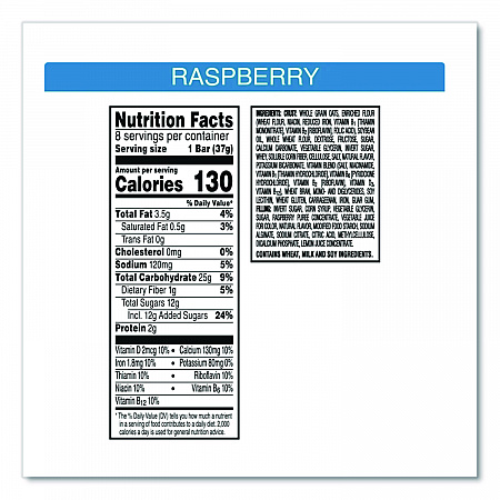 Nutri-Grain Soft Baked Breakfast Bars, Raspberry, Indv Wrapped 1.3 oz Bar, 16/Box (35845)