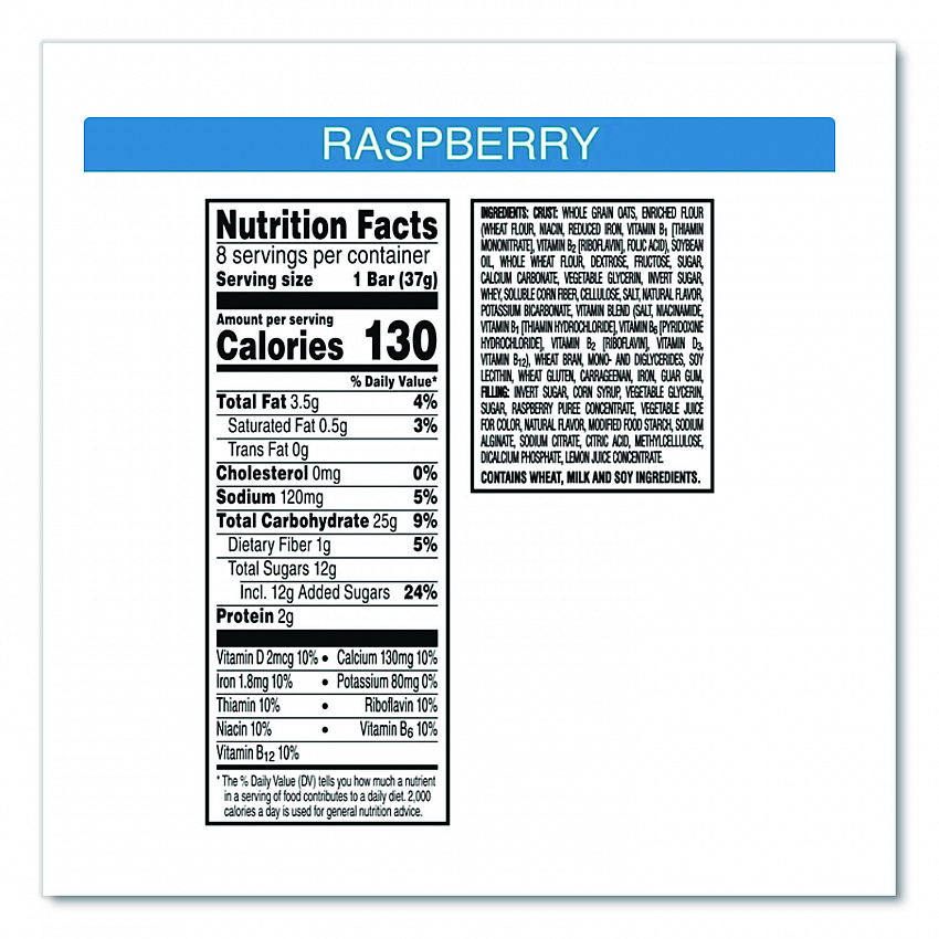 Nutri-Grain Soft Baked Breakfast Bars, Raspberry, Indv Wrapped 1.3 oz Bar, 16/Box (35845)