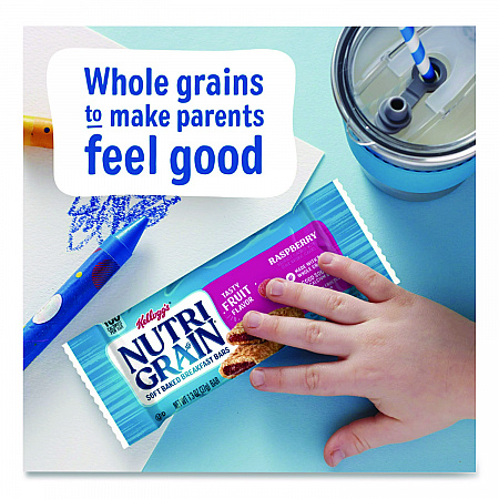 Nutri-Grain Soft Baked Breakfast Bars, Raspberry, Indv Wrapped 1.3 oz Bar, 16/Box (35845)