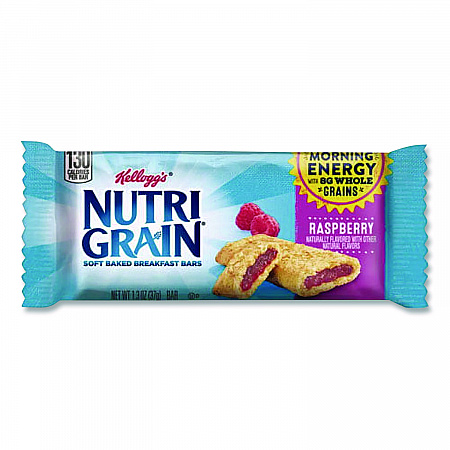 Nutri-Grain Soft Baked Breakfast Bars, Raspberry, Indv Wrapped 1.3 oz Bar, 16/Box (35845)