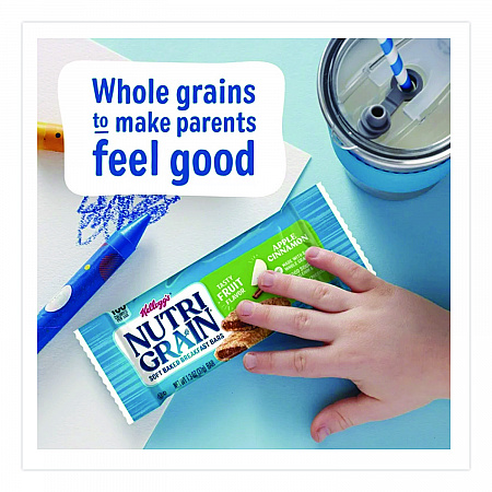 Nutri-Grain Soft Baked Breakfast Bars, Apple-Cinnamon, Indv Wrapped 1.3 oz Bar, 16/Box (35645)