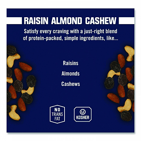 Fresh Harvest Trail Mix, Raisin Almond Cashew, 4.5 oz Bag, 12/Box (08444)