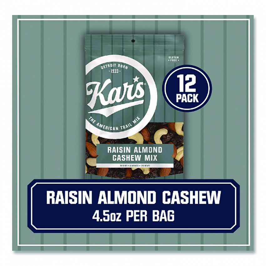 Fresh Harvest Trail Mix, Raisin Almond Cashew, 4.5 oz Bag, 12/Box (08444)