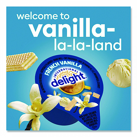 Flavored Liquid Non-Dairy Coffee Creamer, French Vanilla, 0.44 oz Mini Cups, 192/Carton (827981)