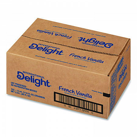 Flavored Liquid Non-Dairy Coffee Creamer, French Vanilla, 0.44 oz Mini Cups, 192/Carton (827981)