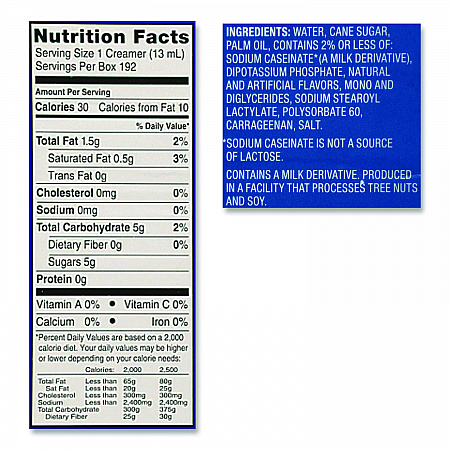 Flavored Liquid Non-Dairy Coffee Creamer, French Vanilla, 0.44 oz Mini Cups, 24/Box (100681)