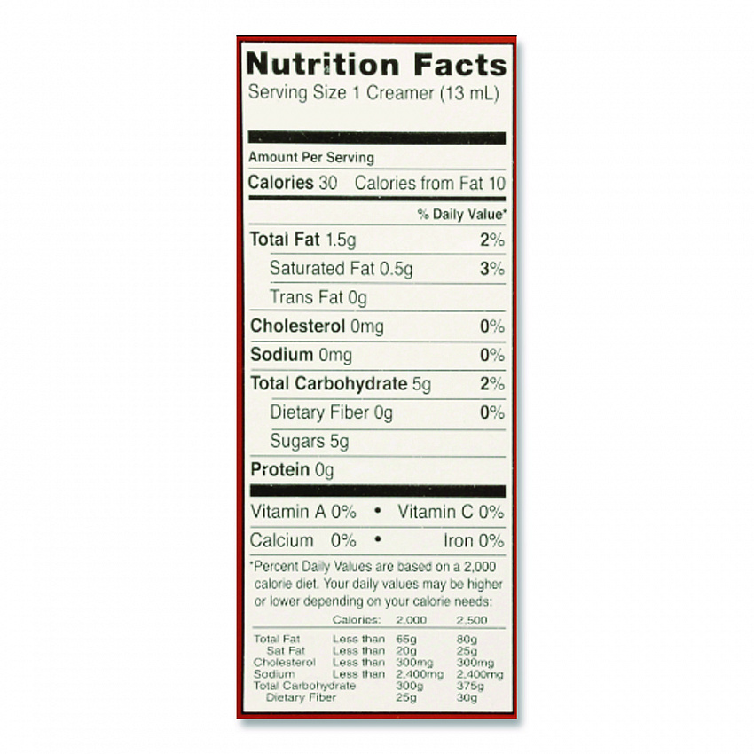 Coffee Creamer, Hazelnut, 0.44 oz Mini Cups, 24/Box (100680)