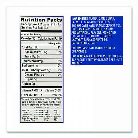 Flavored Liquid Non-Dairy Coffee Creamer, French Vanilla, 0.44 oz Mini Cups, 48/Box (02282)