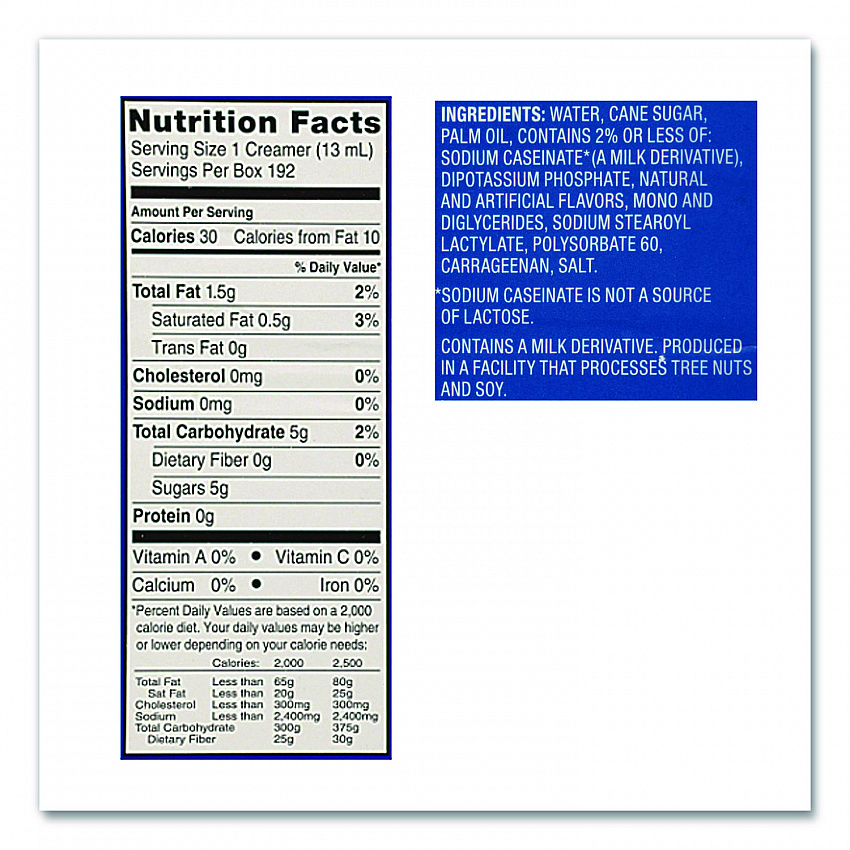 Flavored Liquid Non-Dairy Coffee Creamer, French Vanilla, 0.44 oz Mini Cups, 48/Box (02282)