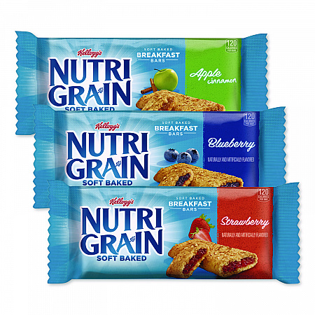 Nutri-Grain Soft Baked Breakfast Bars, Assorted, 1.3 oz Bar, 48/Carton (22000508)