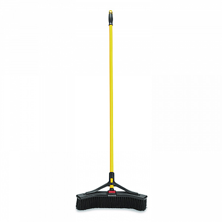 Maximizer Push-to-Center Broom, 18 x 58.13, Polyproylene Bristles, Steel Handle, Yellow/Black (2018727)