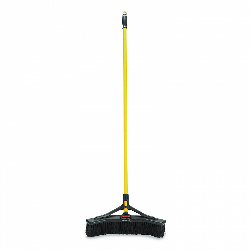 Maximizer Push-to-Center Broom, 18 x 58.13, Polyproylene Bristles, Steel Handle, Yellow/Black (2018727)