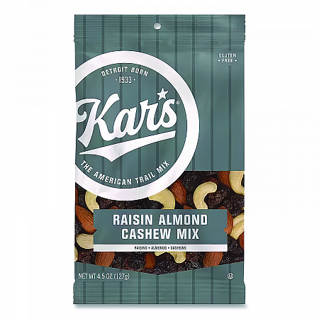 Fresh Harvest Trail Mix, Raisin Almond Cashew, 4.5 oz Bag, 12/Box (08444)