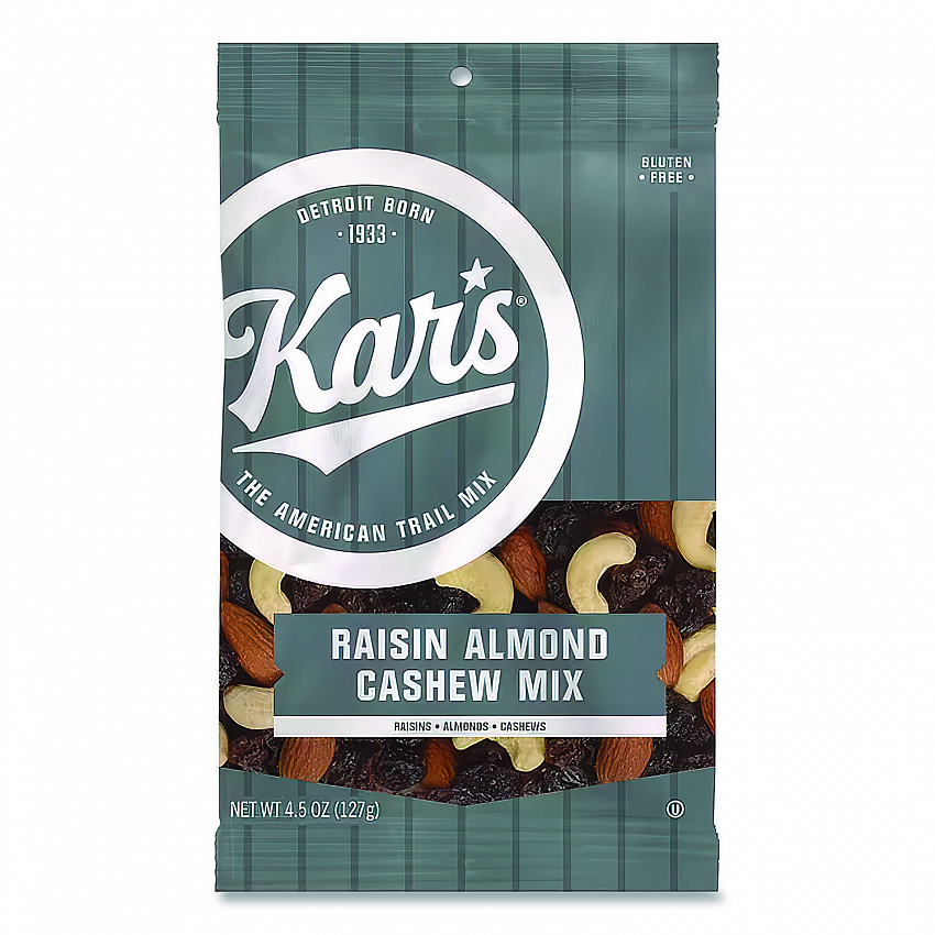 Fresh Harvest Trail Mix, Raisin Almond Cashew, 4.5 oz Bag, 12/Box (08444)