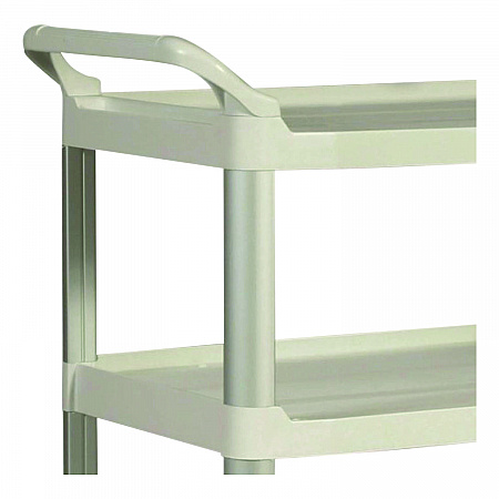 Xtra Utility Cart with Open Sides, Plastic, 3 Shelves, 300 lb Capacity, 40.63