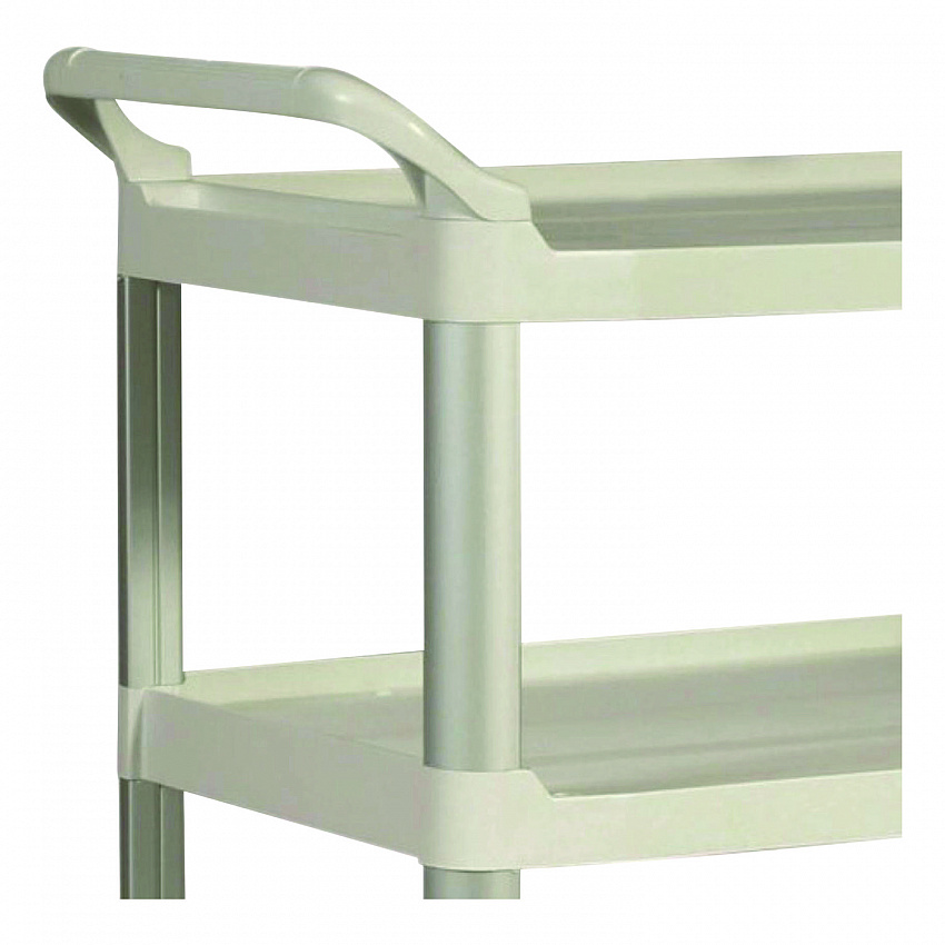 Xtra Utility Cart with Open Sides, Plastic, 3 Shelves, 300 lb Capacity, 40.63" x 20" x 37.81", Off-White (409100CM)
