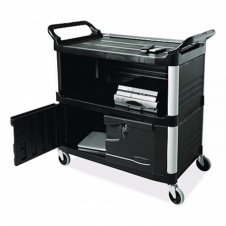 Xtra Equipment Cart, Plastic, 3 Shelves, 300 lb Capacity, 20.75