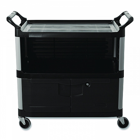 Xtra Equipment Cart, Plastic, 3 Shelves, 300 lb Capacity, 20.75