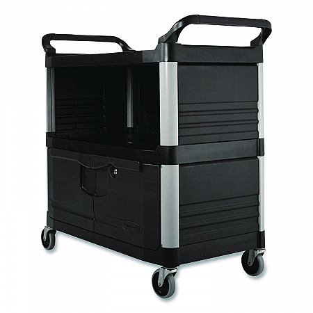 Xtra Equipment Cart, Plastic, 3 Shelves, 300 lb Capacity, 20.75