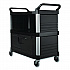 Xtra Equipment Cart, Plastic, 3 Shelves, 300 lb Capacity, 20.75