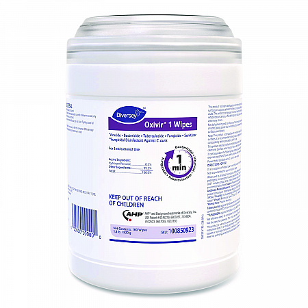 Oxivir 1 Wipes, 1-Ply, 6 x 7, 160/Canister, 12 Canisters/Carton (100850923)