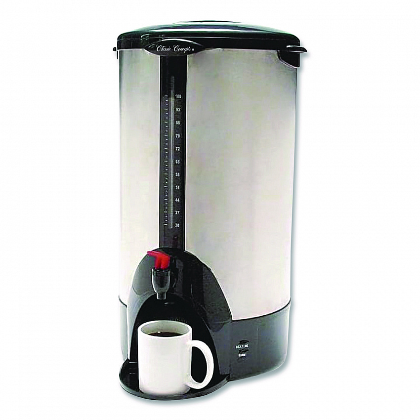 Home/Business 100-Cup Double-Wall Percolating Urn, Stainless Steel (CP100XX)