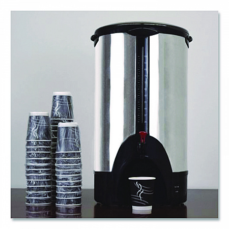 Home/Business 100-Cup Double-Wall Percolating Urn, Stainless Steel (CP100XX)
