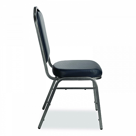 9300 Series Deluxe Upholstered Stack Chair, Vinyl, Supports 500 lb, 19