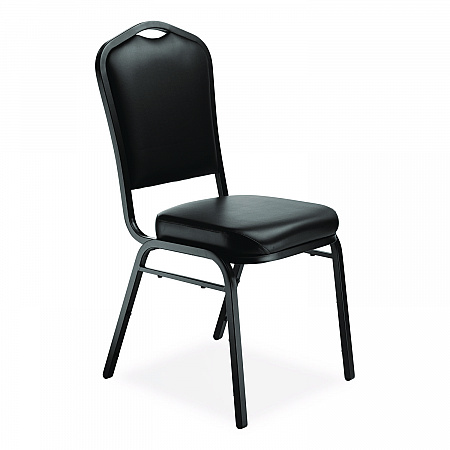 9300 Series Deluxe Upholstered Stack Chair, Vinyl, Supports Up to 500 lb, 19