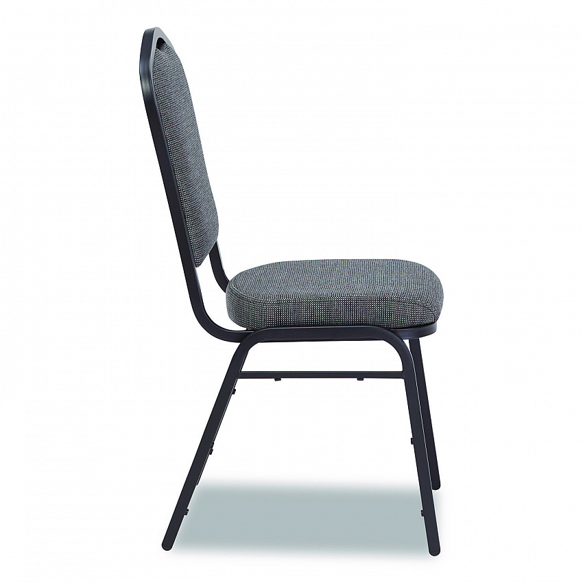 9300 Series Deluxe Upholstered Stack Chair, Fabric, Supports 500 lb,19" Seat Ht, Nat Graystone Seat/Back, Black Base, 2/PK (9362BT2)
