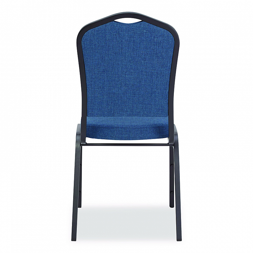 9300 Series Deluxe Upholstered Stack Chair, Fabric, Supports 500 lb, 19" Seat Ht, Natural Blue Seat/Back, Black Base, 2/Pack (9374BT2)