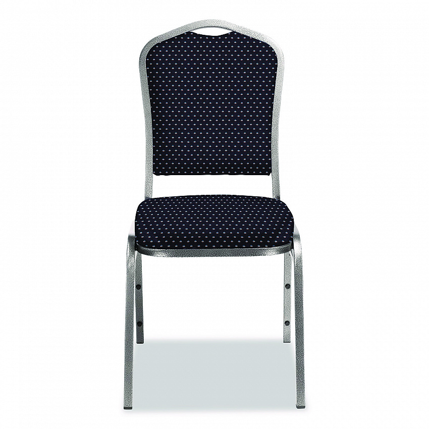9300 Series Deluxe Upholstered Stack Chair, Fabric, Supports 500 lb, 19" Seat Ht, Diamond Navy Seat/Back, Silver Base, 2/Pack (9364SV2)