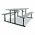 Blow Molded Folding Picnic Table, Rectangular, 57w x 72d x 29.5h, Speckled Gray Top, Black Base/Legs (BMPT3072BK02)