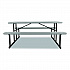 Blow Molded Folding Picnic Table, Rectangular, 57w x 72d x 29.5h, Speckled Gray Top, Black Base/Legs (BMPT3072BK02)