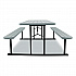 Blow Molded Folding Picnic Table, Rectangular, 57w x 72d x 29.5h, Speckled Gray Top, Black Base/Legs (BMPT3072BK02)