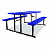 Blow Molded Folding Picnic Table, Rectangular, 57w x 72d x 29.5h, Blue Top, Black Base/Legs (BMPT3072BK04)