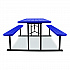 Blow Molded Folding Picnic Table, Rectangular, 57w x 72d x 29.5h, Blue Top, Black Base/Legs (BMPT3072BK04)