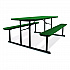 Blow Molded Folding Picnic Table, Rectangular, 57w x 72d x 29.5h, Green Top, Black Base/Legs (BMPT3072BK06)