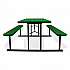 Blow Molded Folding Picnic Table, Rectangular, 57w x 72d x 29.5h, Green Top, Black Base/Legs (BMPT3072BK06)