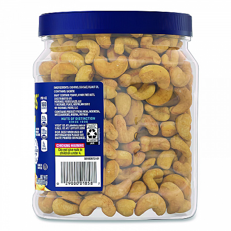 Salted Cashew Halves and Pieces, 26 oz Canister (01858)