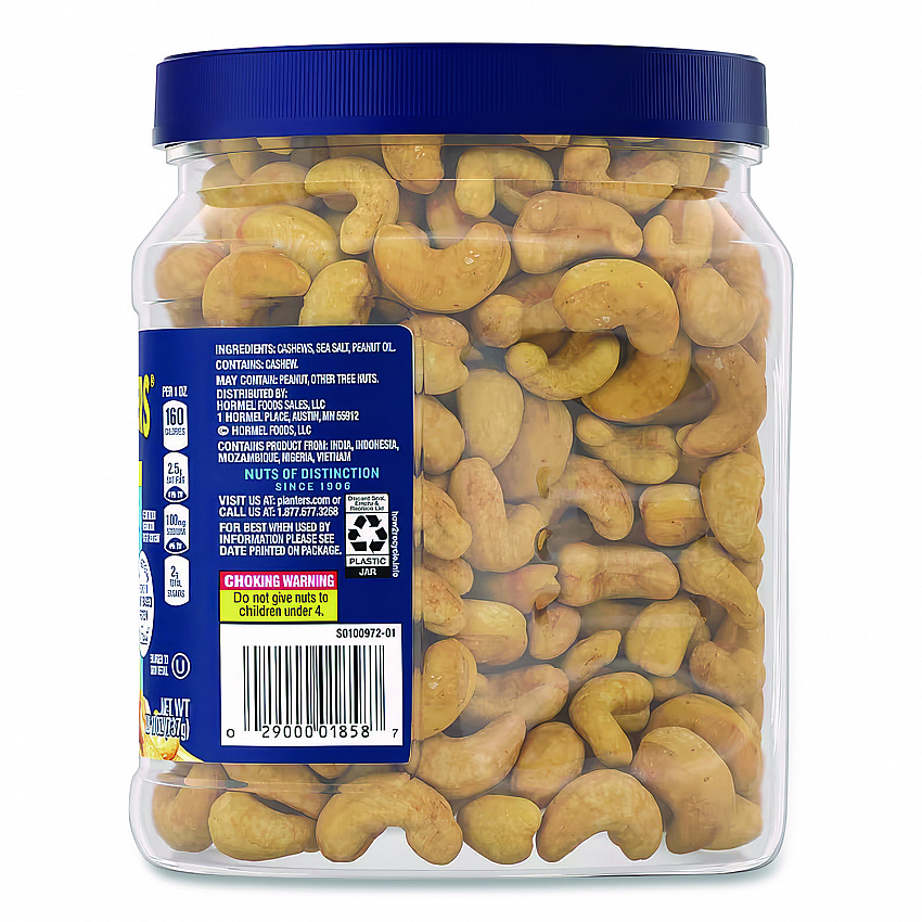 Salted Cashew Halves and Pieces, 26 oz Canister (01858)