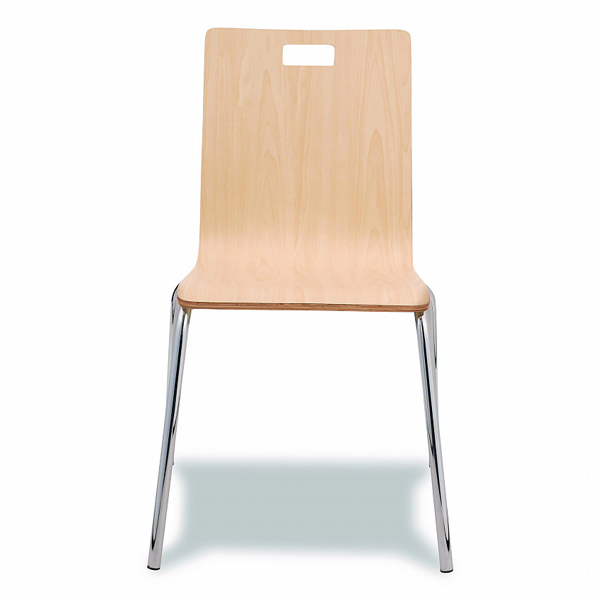 Bushwick Series Bentwood Chair, Supports Up to 500 lb, 18" Seat Height, Natural Seat, Natural Back, Chrome Base, 4/Carton (BCC224)