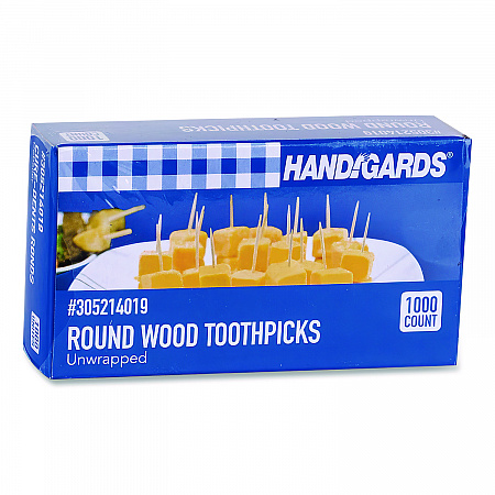 Round Wood Toothpicks, Natural, 12,000/Carton (431409)