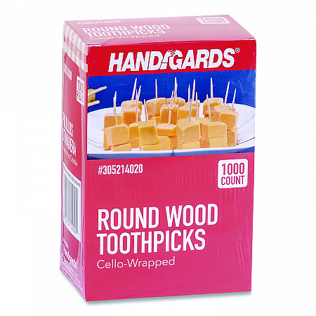 Individually Wrapped Round Wood Toothpicks, 4