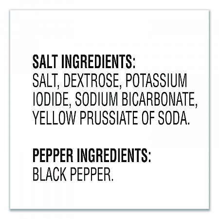 Salt and Pepper Shaker Combo, 4 oz Salt Dispenser and 1.5 oz Pepper Dispenser (GRN13060)