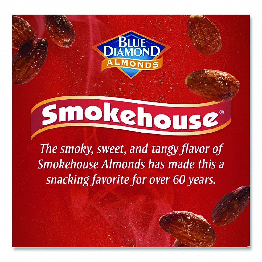 Smokehouse Flavored Almonds, 4 oz Bag, 12 Bags/Box (BLU09918)