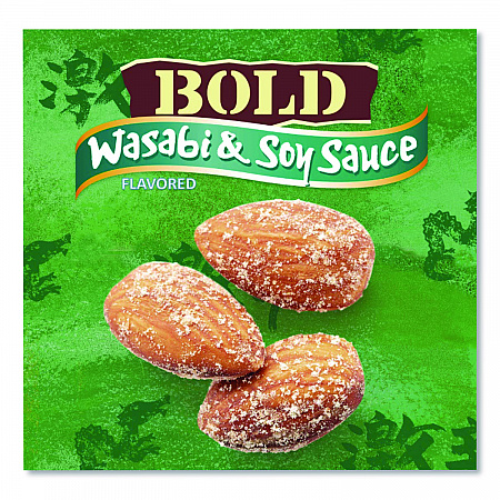 Wasabi and Soy Sauce Flavored Almonds, 4 oz Bag, 12 Bags/Box (BLU09931)