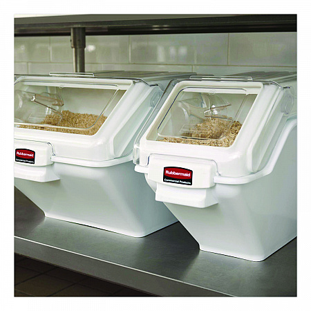 ProSave Shelf Ingredient Bins, 5.4 gal, 11.5 x 23.5 x 16.88, White, Plastic (9G57WHI)