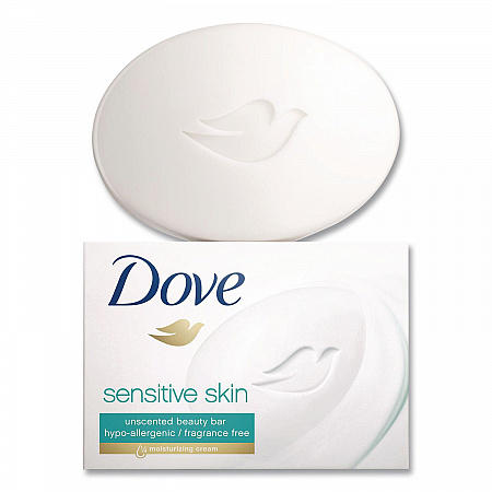 Sensitive Skin Bath Bar, Unscented, 3.75 oz, 8 Bars/Pack, 9 Packs/Carton (CB613789)